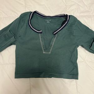 Urban Outfitters- Out from Under Go for Gold Seamless Long sleeve top sage green